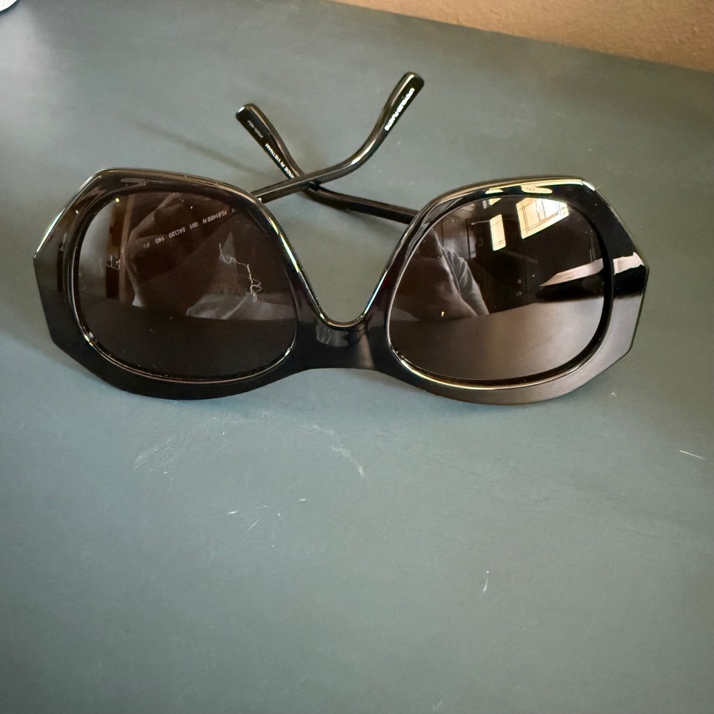 Karl Lagerfeld Womens Black Geometric Oversized Sunglasses KL6146S N‎ 001 - Picture 2 of 7